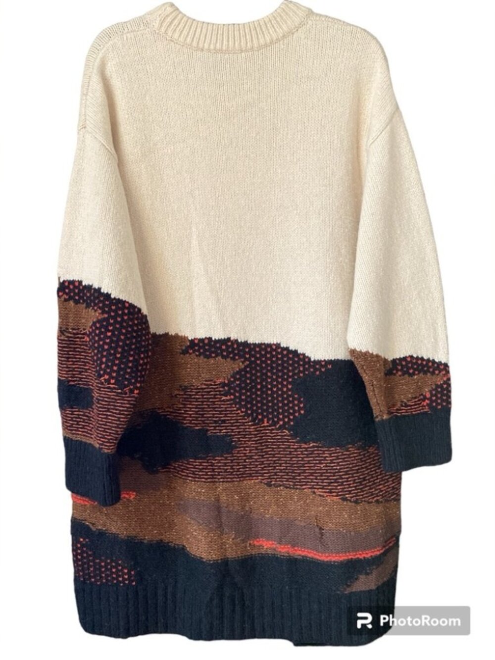 Tommy Hilfiger Sweater Dress Love Your Mother Earth Tunic Wool blend Mini Cozy M - Picture 11 of 14
